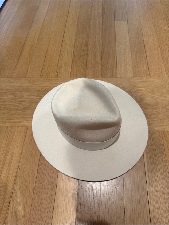 Janessa Leone Layne hat - Ivory Felt Fedora with Black Trim main image 4
